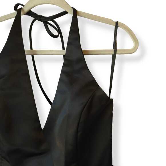 Scott McClintock Open Back Formal Long Dress Black Gown Size 8 Rhinestone Belt - Picture 3 of 9